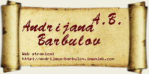 Andrijana Barbulov vizit kartica